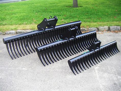 land rake for mini digger|root rakes for excavators.